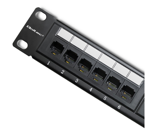 QOLTEC Patch panel RACK | 24 porty | kat.6 UTP | Czarny 54474 - 1329995 - zdjęcie 3